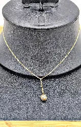 collier avec pendentif boule pavée de oxydes or 750 millième (18 ct) 4,72g