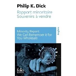 livre rapport minoritaire/minority report - souvenirs à vendre/we can remember it for you wholesale