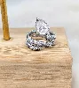 apm monaco bague poire triple-anneau en argent entièrement sertie d'oxydes argent 925 millième (22 ct) 9,54g