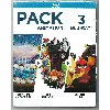 blu-ray pack 3 films d'animation - les shtroumpfs et le village perdu - hotel transylvanie 2 - angry birds le film