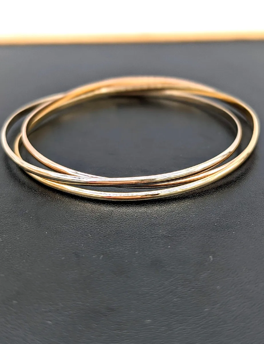 Bracelet jonc anneaux en ors entrelacés Or 750 Millième (18 CT