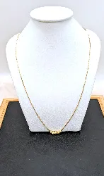 chaîne or maille serpent ornée de 5 perles en or or 750 millième (18 ct) 3,78g