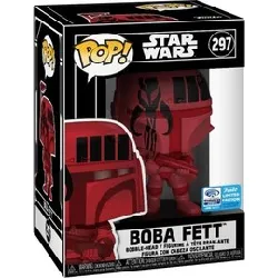 figurine funko! pop - star wars - boba fett (red futura) wondercon 2020 limited edition with protector case - 10 cm - 297