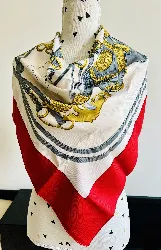 foulard/carré de soie hermès brides de gala rouge 90 x90 cm