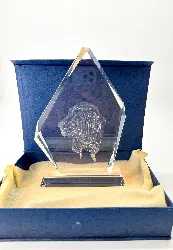 presse papier en verre motif chien