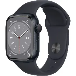 apple watch series 8 (gps) - boîtier 41 mm aluminium minuit avec bracelet sport minuit