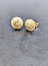 boucles d'oreilles rondes motifs sablé en or or 750 millième (18 ct) 1,39g