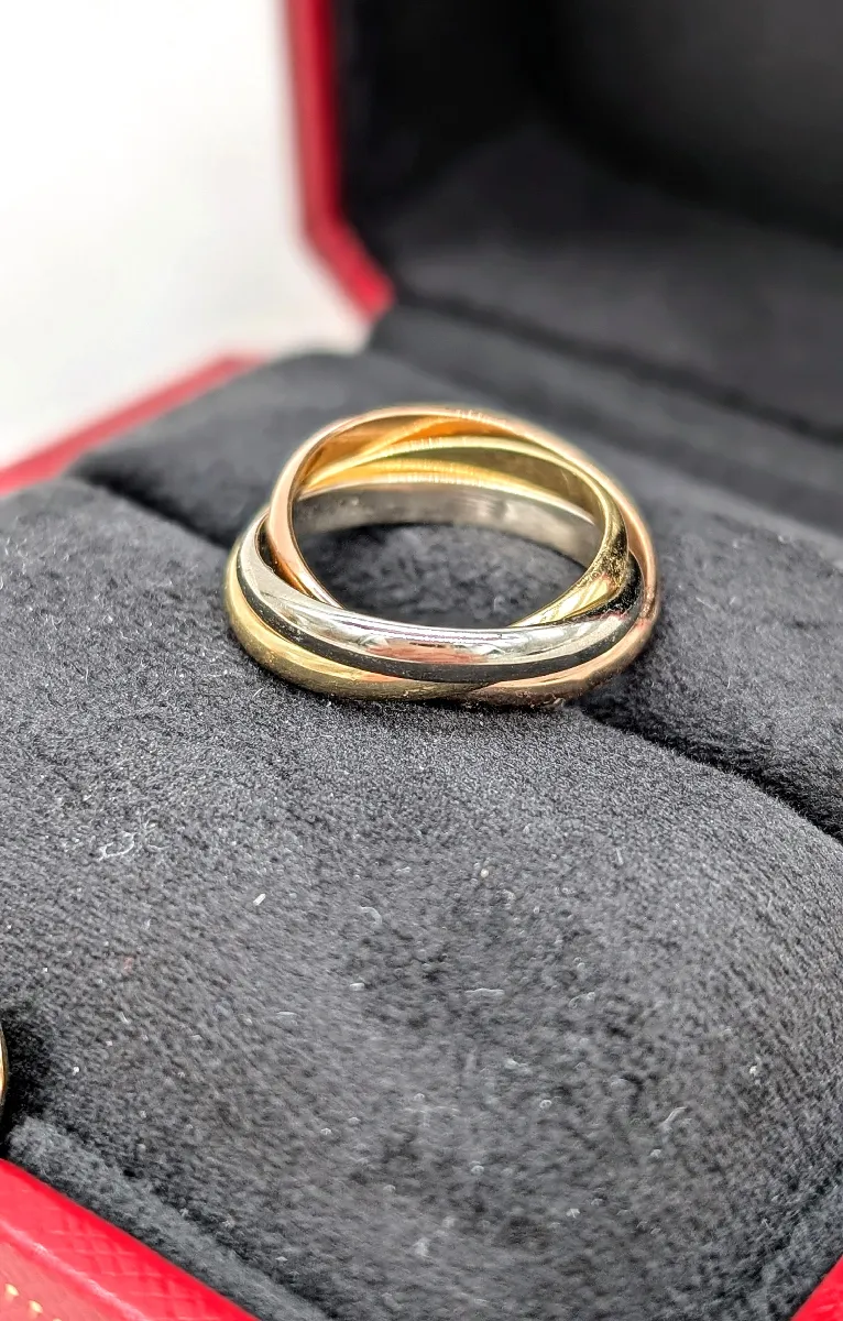 Bague Trinity 3 Anneaux Entrelacés En Or 18 Carats (750/1000) - Poids 7,72g - Occasion