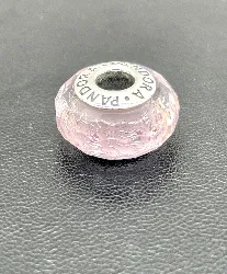 charm pandora verre de murano rose facetté argent 925 millième (22 ct) 3,40gr