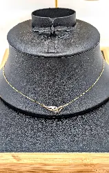 collier pendentif en 2 ors serti de 3 petits diamants or 750 millième (18 ct) 3,01g