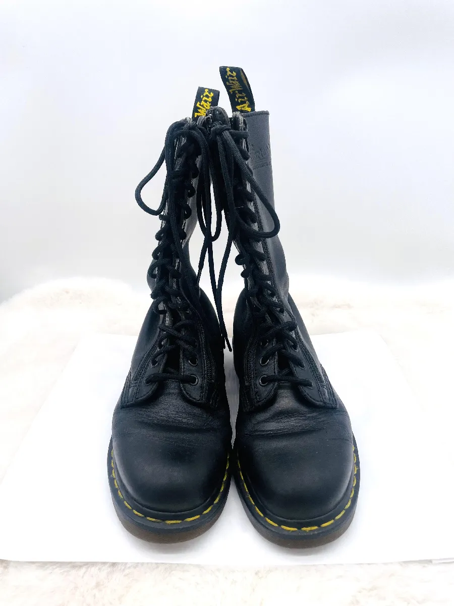 Martens Bottes 1B99 mi hautes en cuir souple noir (14