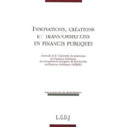 livre innovations, créations et transformations en finances publiques