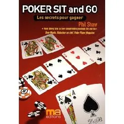 livre poker sit and go, les secrets pour gagner