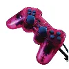 manette filaire sony playstation 2 (ps2) dualshock 2 rouge transparente