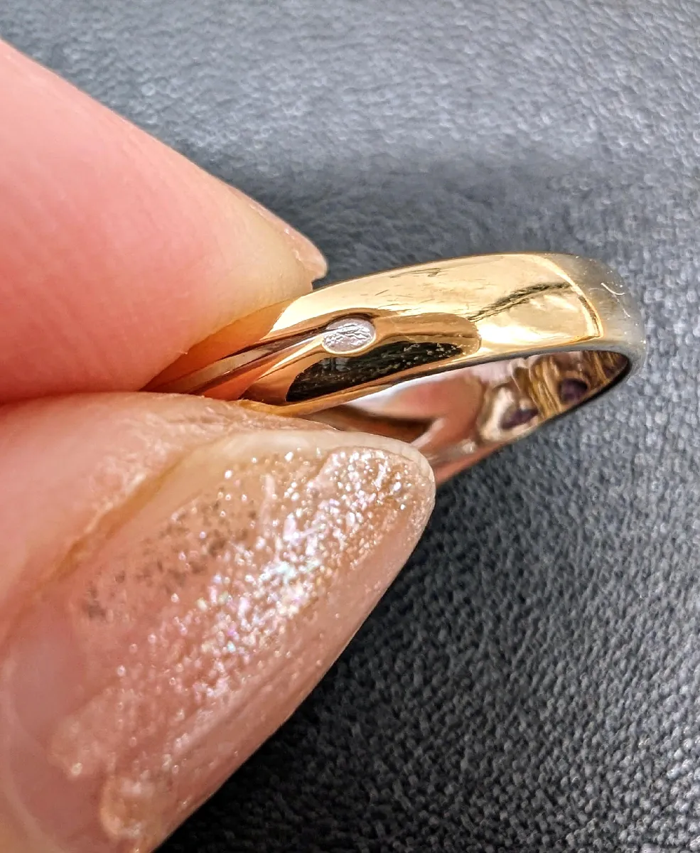 Bague Or 750 (18 Carats) Papillon Avec Améthystes Et Diamants - Occasion (1 Améthyste Cassée)