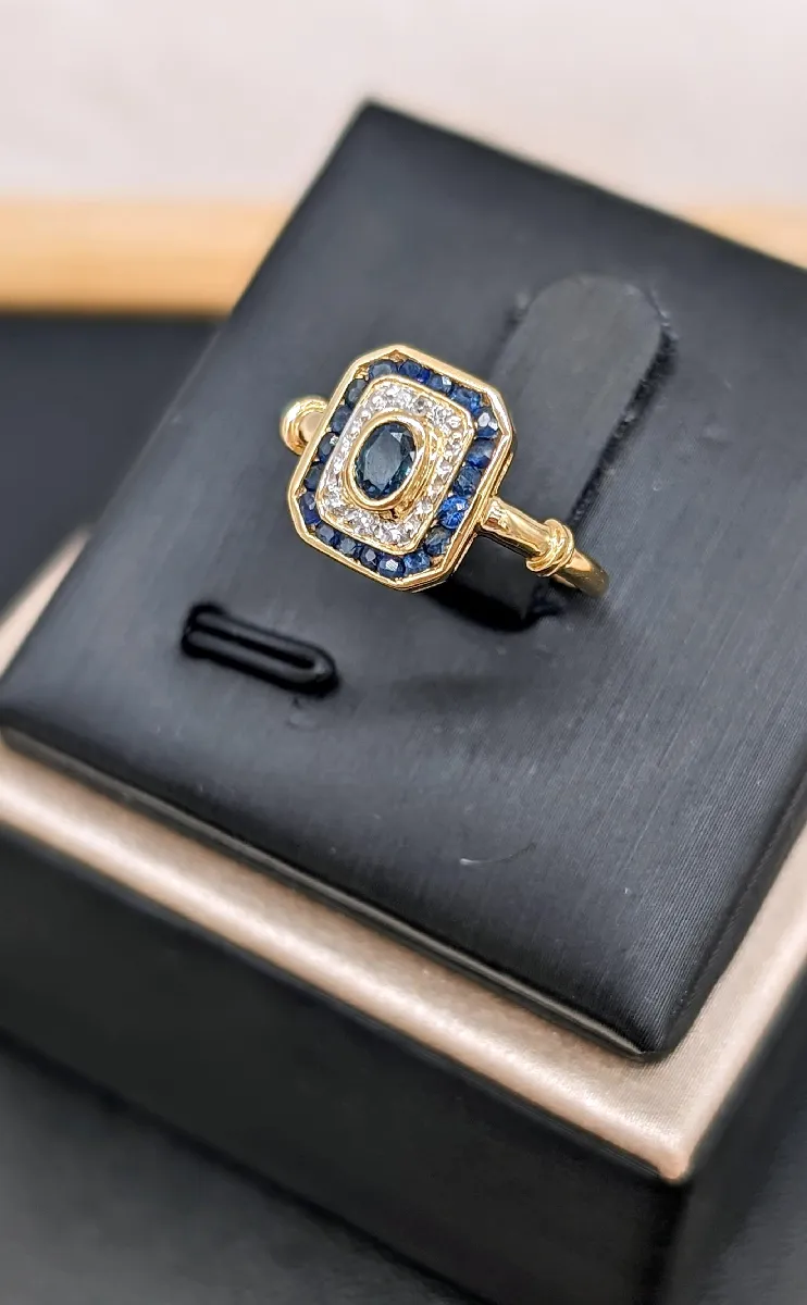 Saphir Rectangulaire Maty Bague Saphir Saphir Ovale Maty Bague Or