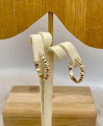 boucles d'oreiles pl-or créoles avec motif