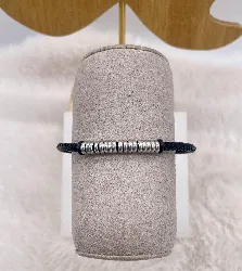 bracelet cuir et multi rings acier l21cm