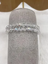 bracelet double rangs élastique perle en verre