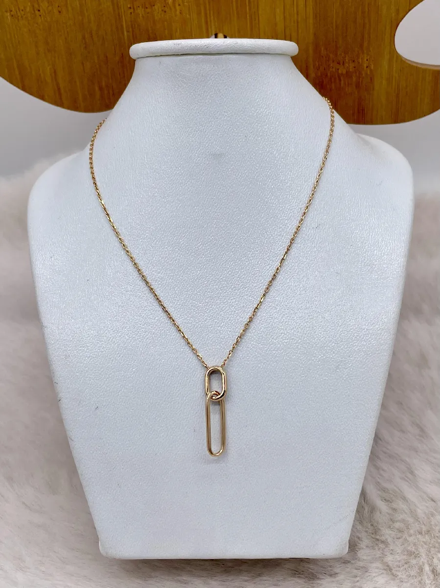 Collier Pendentif Blanc Brillant Oxyde - Plaqué Or - 97147040 - Neuf Avec étiquette
