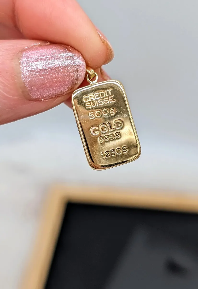 Pendentif imitaion lingot Crédit Suisse Or 750 Millième (18 CT)