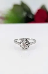 bague or blanc solitaire diamant de demie taille d'environ 0,70ct or 750 millième (18 ct) 2,76g
