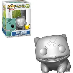 figurine funko! pop - pokemon s6 - bulbizarre argent/métallique - 25 cm