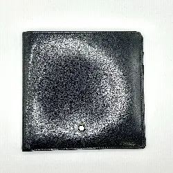 portefeuille montblanc en cuir noir avec 8 fentes de cartes
