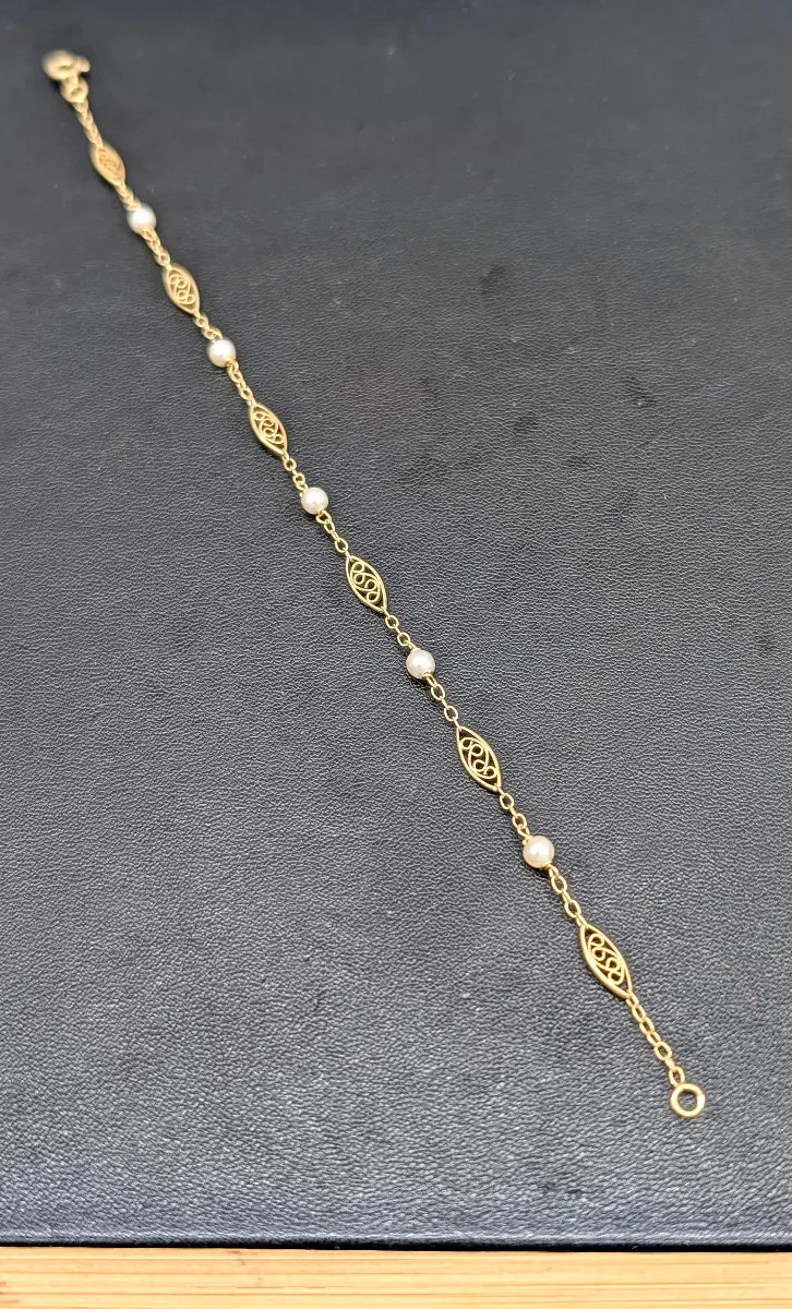 Bracelet Chaîne En Maillons Ovales Scintillants - Plaqué Or 18 Carats 750/000, Neuf