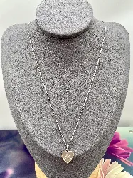 chaîne argent maille vénitienne avec pendentif en forme de coeur signe astrologique argent 925 millième (22 ct) 3,19g