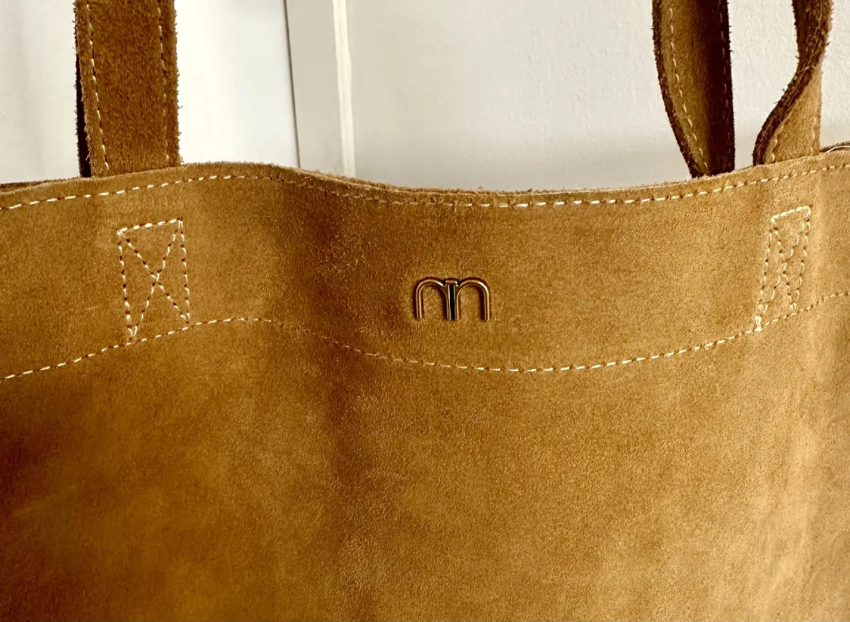 Sac Cabas Nat et Nin en cuir taupe DEALiCASH