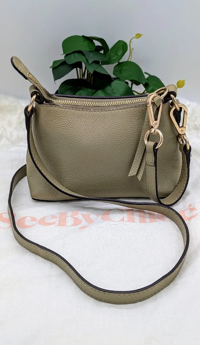 Sac à Bandoulière See By Chloé Tilda Mini - Cuir Gris/taupe - Occasion - Dimensions 11x18x5.4 Cm