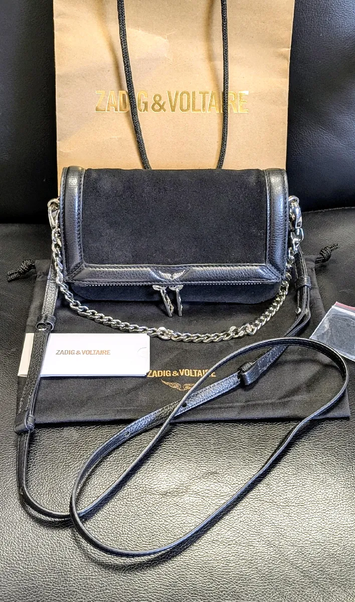 Zadig Voltaire sac bandoulière Rock Nano Novel en cuir noir