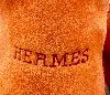 baskets hermès en cuir et textile orange
