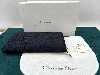 christian dior portefeuille cannage multipochette zippé en tissu bleu marine