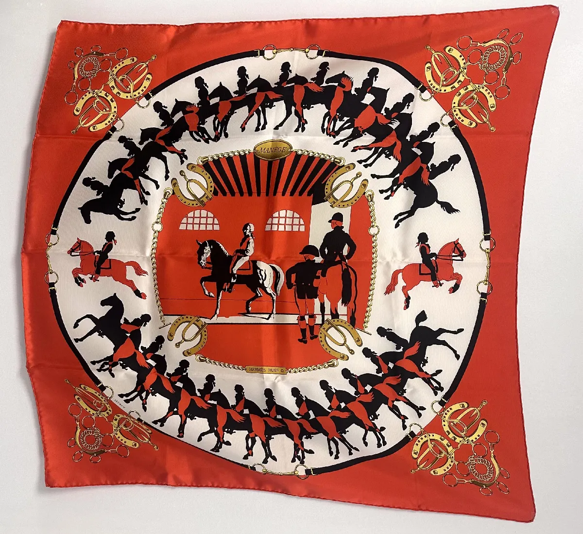 Foulard En Soie Hermès Paris Manège - Multicouleur, Occasion