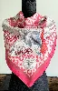 hermès foulard / carré 90 en soie casques et plumets rose