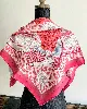 hermès foulard / carré 90 en soie casques et plumets rose