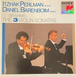 cd itzhak perlman, daniel barenboim, brahms - the 3 violin sonatas (1990)