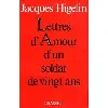 livre lettres d'amour d'un soldat de vingt ans