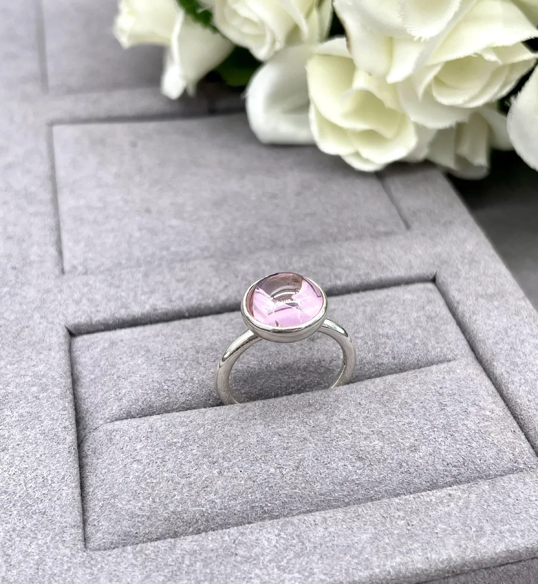 Bague Dolly-Bijoux Taille 62 - Argent 925 Rhodié Avec Cubic Zirconium - Micro-sertie Filigrane Rose