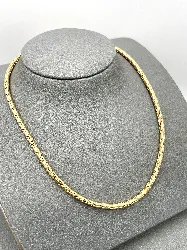 agatha collier maille palmier en métal doré