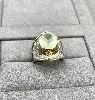 bague chevalier argent ornée d'une pierre verte argent 925 millième (22 ct) 5,76g