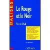 livre le rouge et le noir, stendhal
