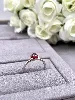 pandora bague solitaire ornée d'une pierre rouge argent 925 millième (22 ct) 1,64g