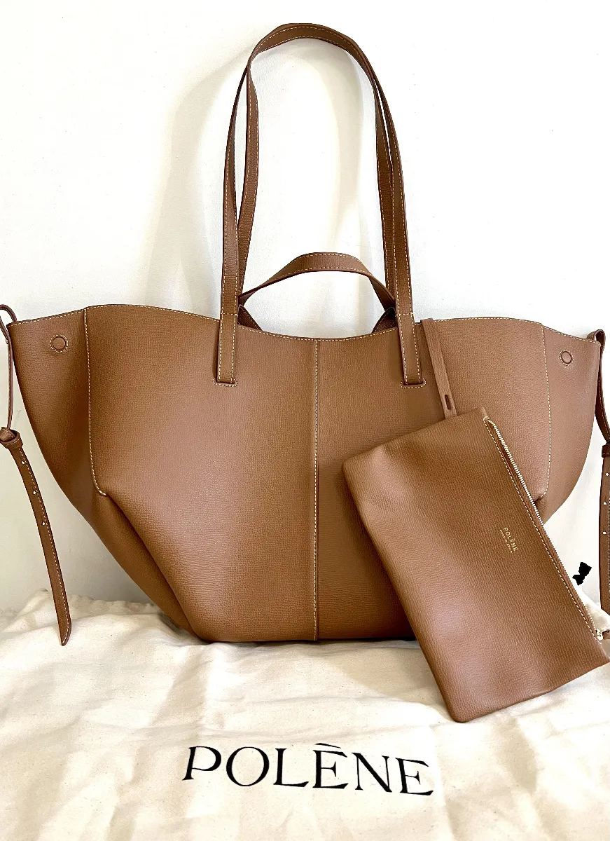Sac Cabas Polène Cyme En Cuir Grainé Camel - Neuf Avec étiquettes - Marque Française