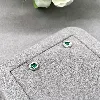 13042250 boucles d'oreilles puces en argent motif rond avec oxyde vert et blanc argent 925 millième (22 ct) 1,2g