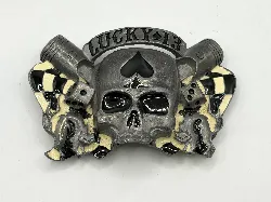 boucle de ceinture lucky 13 tête de mort