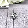 charm pandora coeur signature pierre de naissance blanche argent 925 millième (22 ct) 1,65g