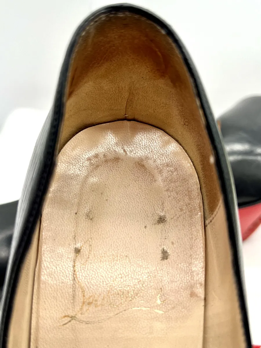 Escarpins Liz Claiborne - Bout Ouvert - Satin Mat Noir - Taille 6.5 US - Talon 3.5 Pouces - Occasion